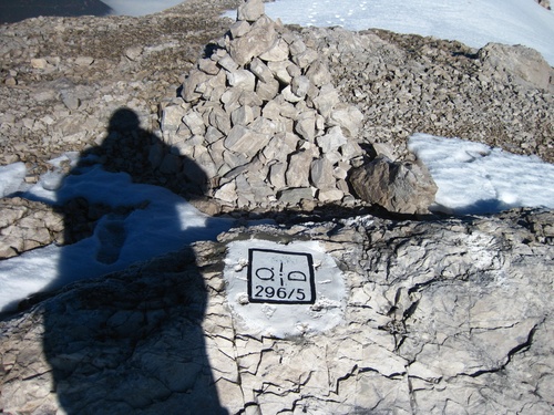 Grenzstein auf dem Schneefernerkopf
